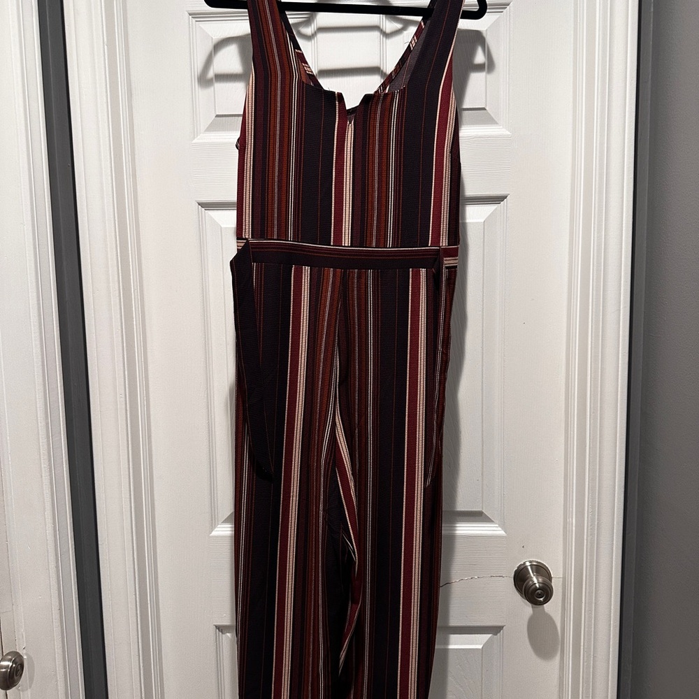 Striped Women's Jumpsuit - neutral colors